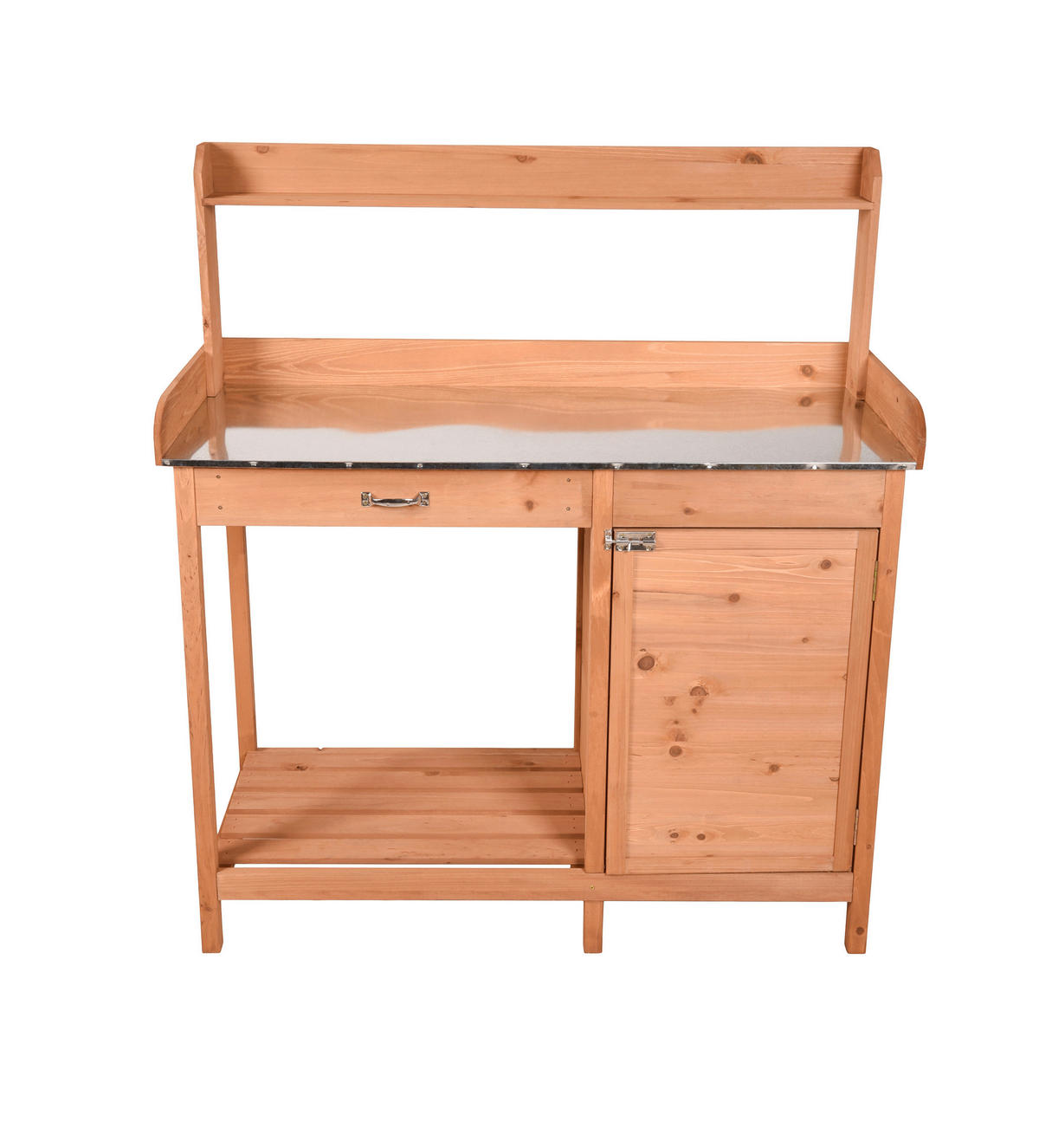 PFLANZTISCH  - Silberfarben/Braun, MODERN, Holz/Metall (45,5/125/112,3cm) - Gardenson