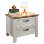 NACHTKÄSTCHEN in Weiß, Eichefarben - Eichefarben/Schwarz, LIFESTYLE, Holzwerkstoff/Metall (62/50/41cm) - Landscape