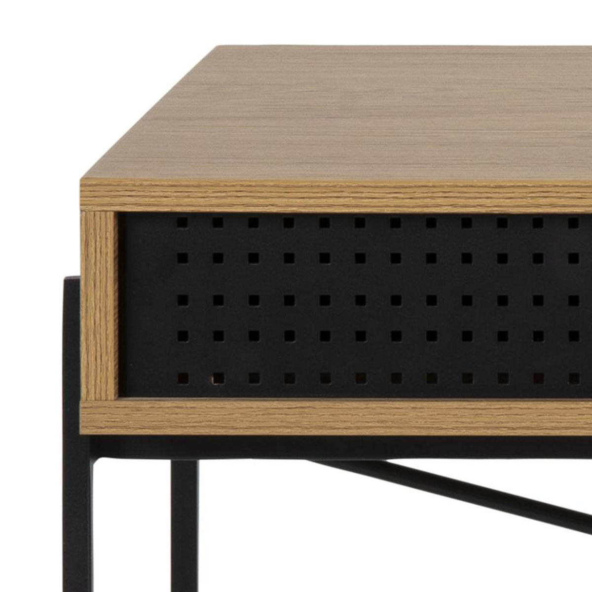 SKRIVBORD 110/50/75 cm  i svart, ekfärgad  - svart/ekfärgad, Modern, metall/trämaterial (110/50/75cm) - MID.YOU