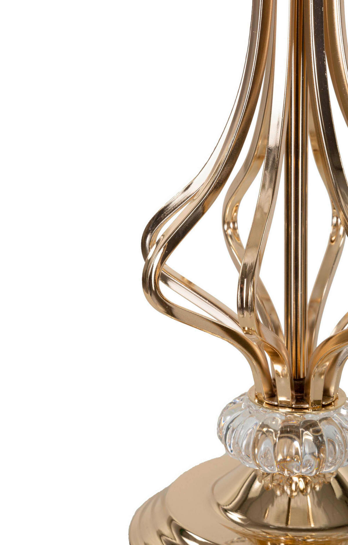 TISCHLEUCHTE - Goldfarben/Weiß, Basics, Kunststoff/Metall (25/54/25cm)