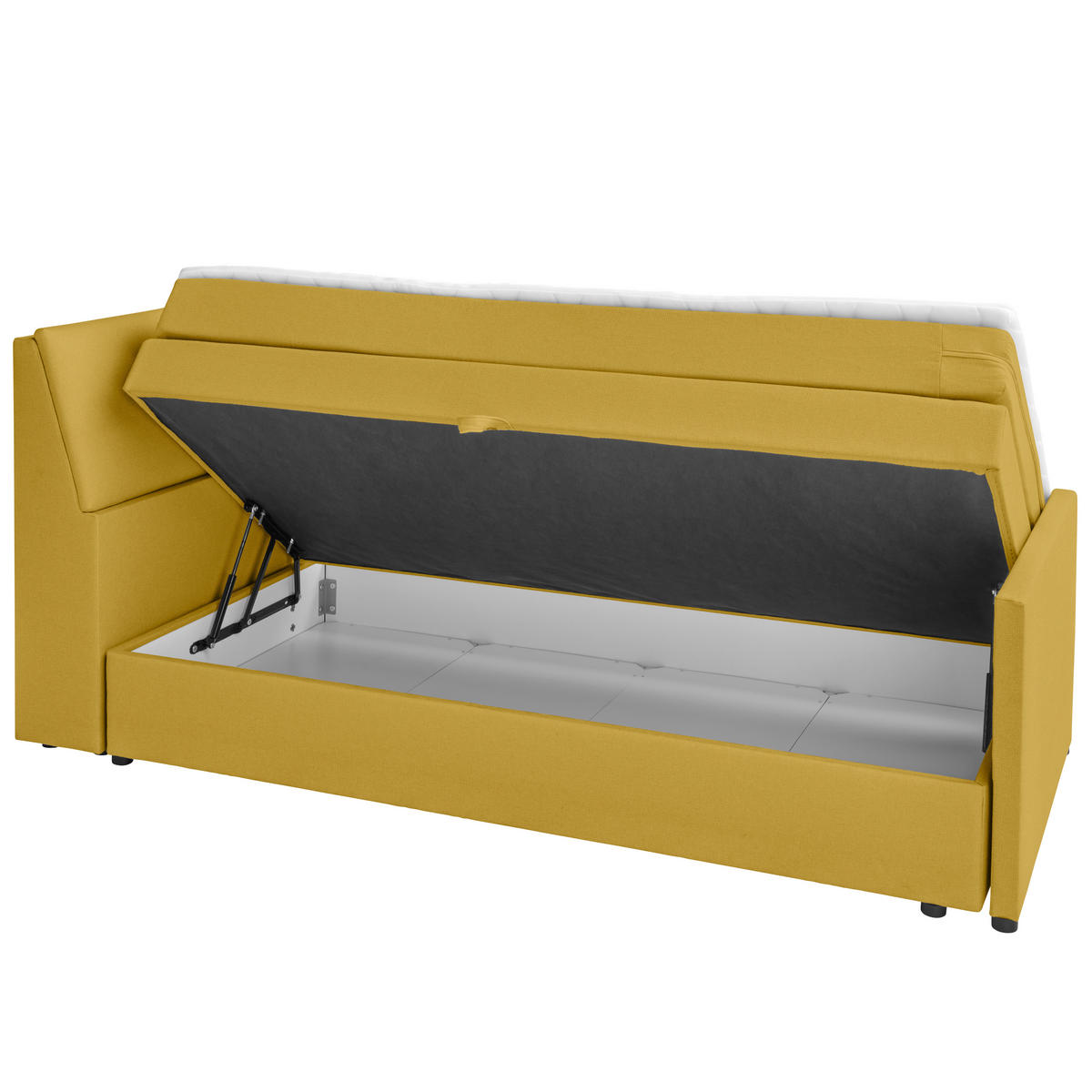 BOXSPRINGBETT 100/200 cm  in Gelb  - Gelb/Schwarz, MODERN, Holz/Textil (100/200cm) - MID.YOU