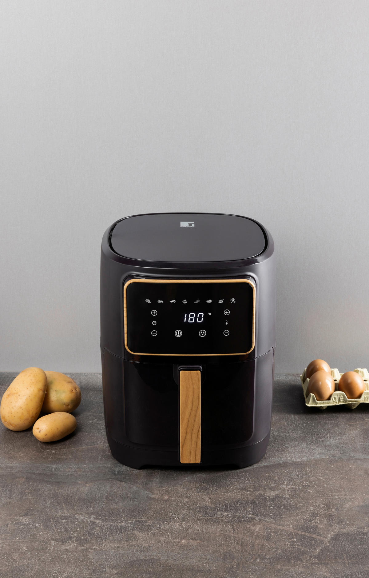 HEIßLUFTFRITTEUSE 6.9 L  - Schwarz, Basics, Kunststoff (6.9l)