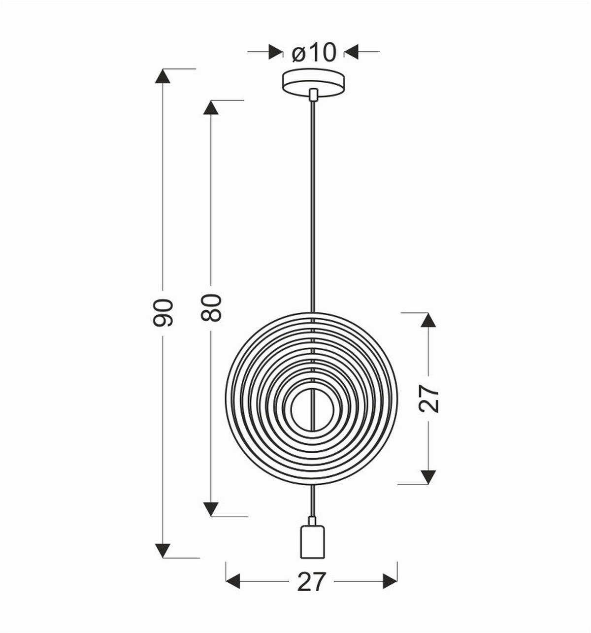 HÄNGLAMPA FÖR BARN Single 27/10/90 cm  - multicolor, Basics, metall/trämaterial (27/10/90cm)