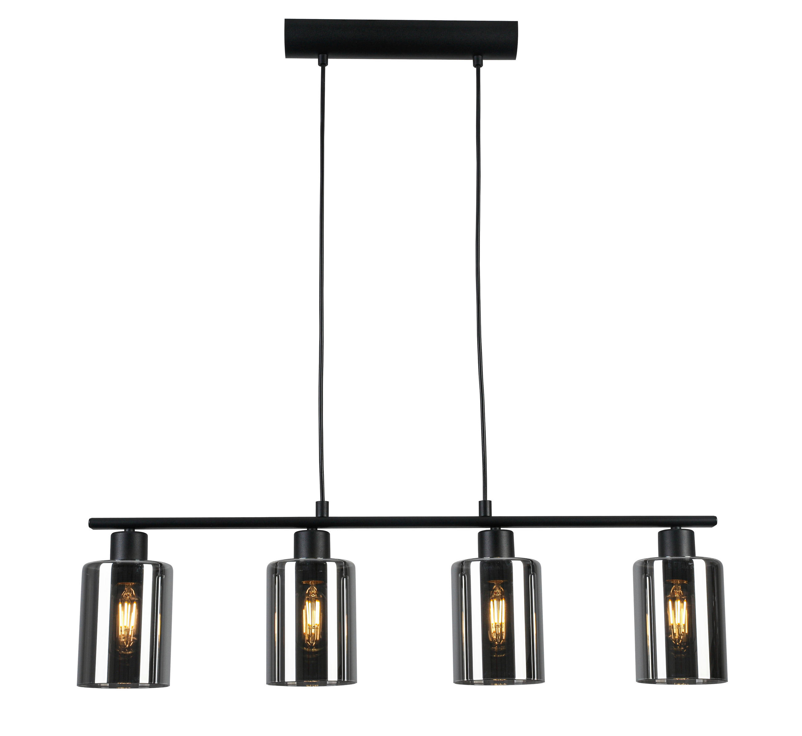 VISEČA SVETILKA     78/11/110 cm        4 x 25 W E27 - črna, Konvencionalno, kovina/umetna masa (78/11/110cm) - Novel