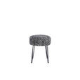 HOCKER in Metall, Textil Schwarz, Weiß  - Schwarz/Weiß, KONVENTIONELL, Textil/Metall (43/45/43cm) - Xora