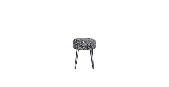 HOCKER in Metall, Textil Schwarz, Weiß  - Schwarz/Weiß, KONVENTIONELL, Textil/Metall (43/45/43cm) - Xora