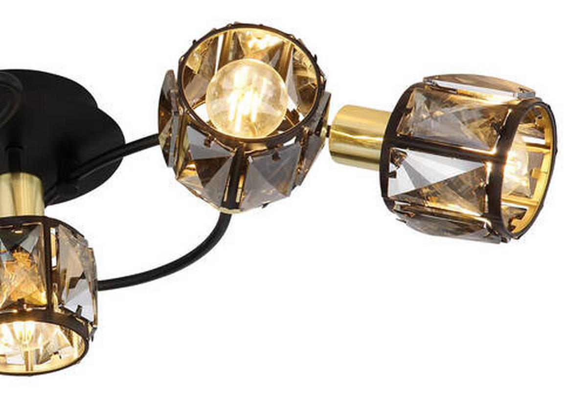 PLAFONIERĂ - auriu/negru, Basics, sticlă/metal (61,4/36/21cm) - Globo