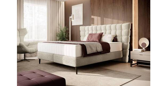 BOXSPRINGBETT 160/200 cm in Beige - Beige/Schwarz, Design, Holz/Holzwerkstoff (160/200cm) - Esposa