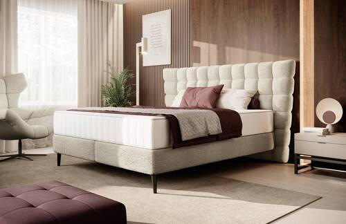 BOXSPRINGBETT 160/200 cm  in Beige  - Beige/Schwarz, Design, Holz/Holzwerkstoff (160/200cm) - Esposa