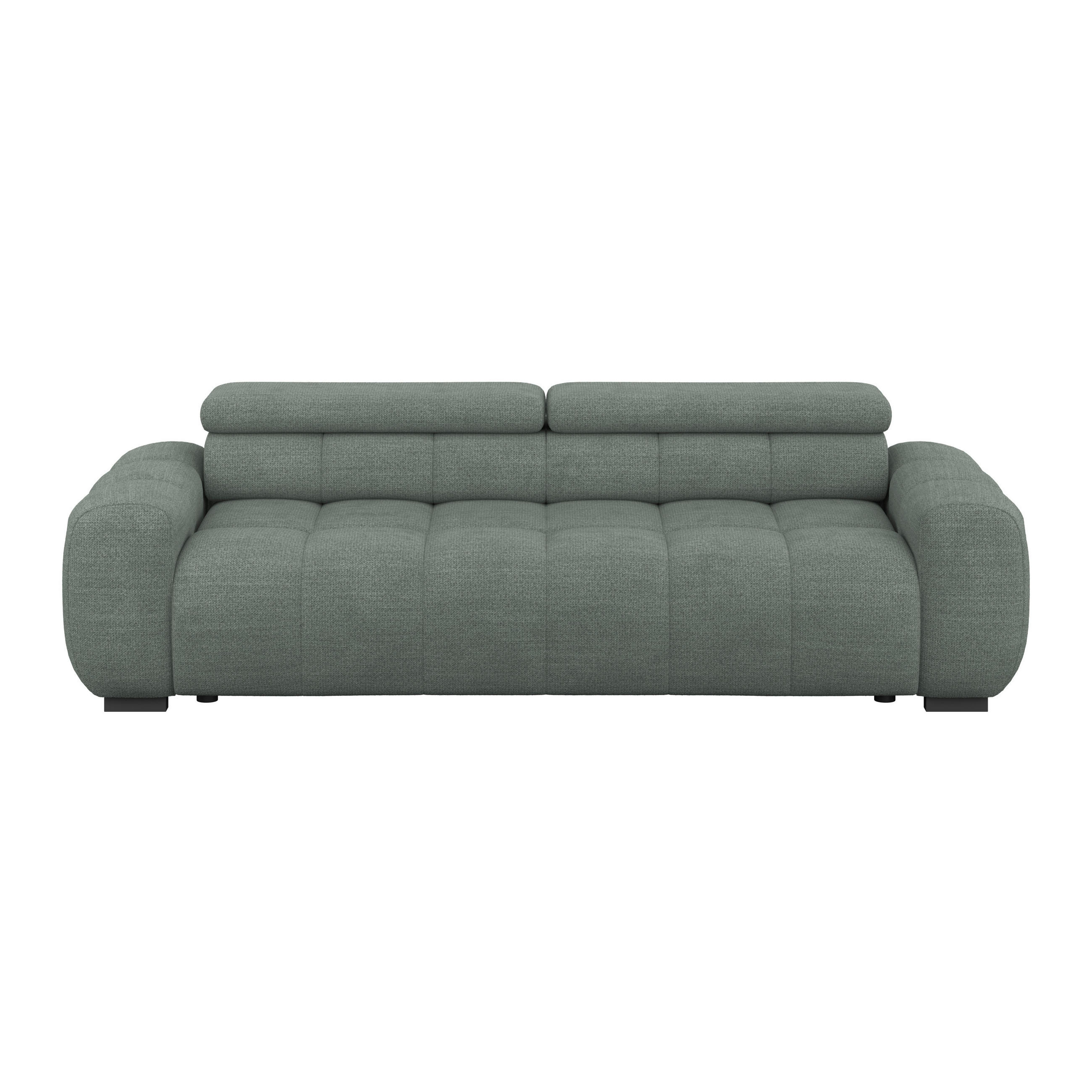 BIGSOFA Webstoff Grün  - Schwarz/Grün, Design, Kunststoff/Textil (248/77-97/108cm) - Welnova