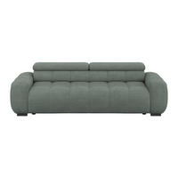 BIGSOFA Webstoff Grün  - Schwarz/Grün, Design, Kunststoff/Textil (248/77-97/108cm) - Welnova