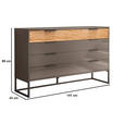 SIDEBOARD Anthrazit, Eichefarben  - Schieferfarben/Eichefarben, Design, Glas/Holzwerkstoff (141/89/43cm) - Dieter Knoll