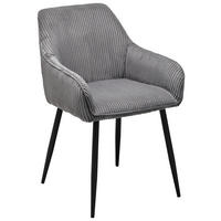ŽIDLE S PODRUČKAMI, železo, manšestr, šedá, černá - šedá/černá, Lifestyle, kov/textil (56/83/62cm) - MID.YOU