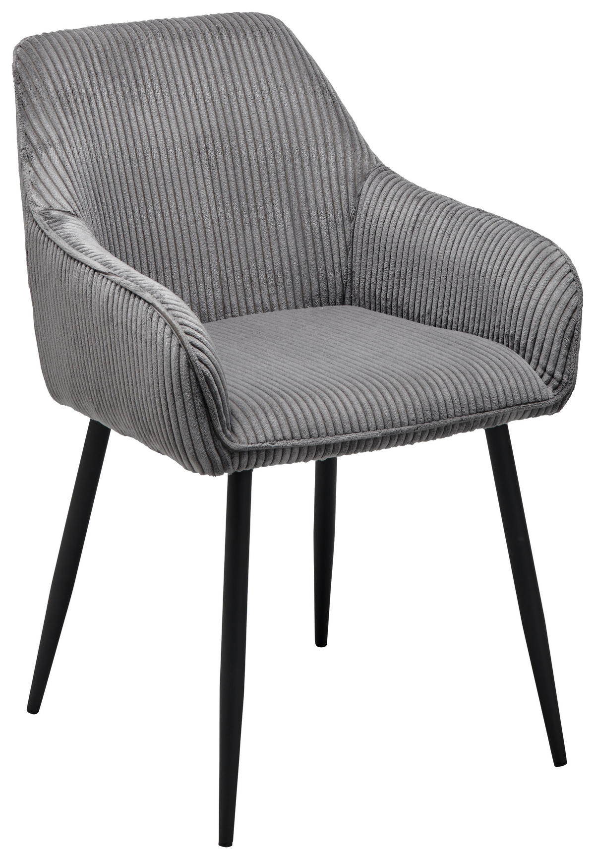 ŽIDLE S PODRUČKAMI, železo, manšestr, šedá, černá - šedá/černá, Lifestyle, kov/textil (56/83/62cm) - MID.YOU