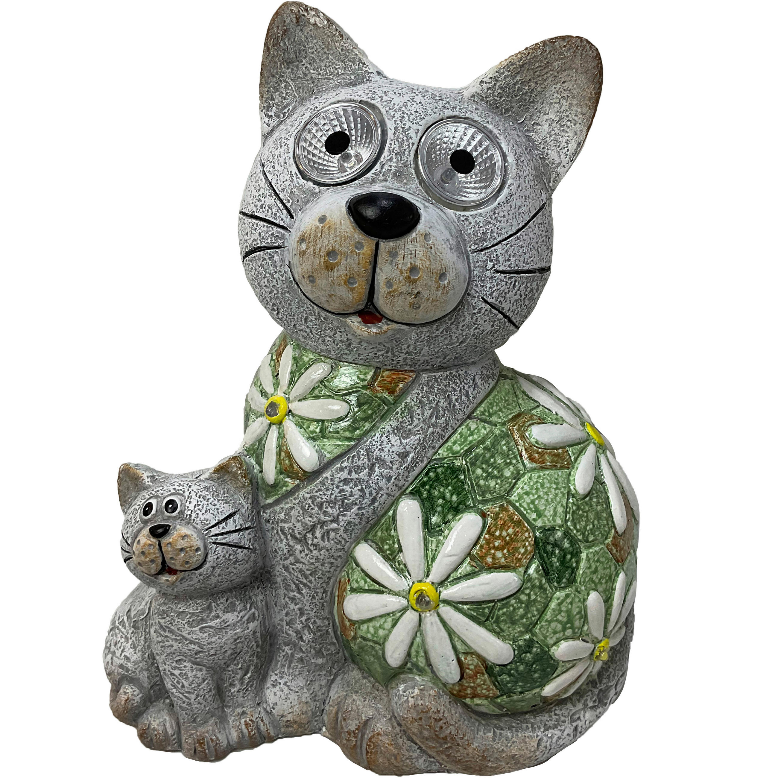 PISICĂ DECORATIVĂ - maro/alb, Lifestyle, piatră (26/32,5/18cm)