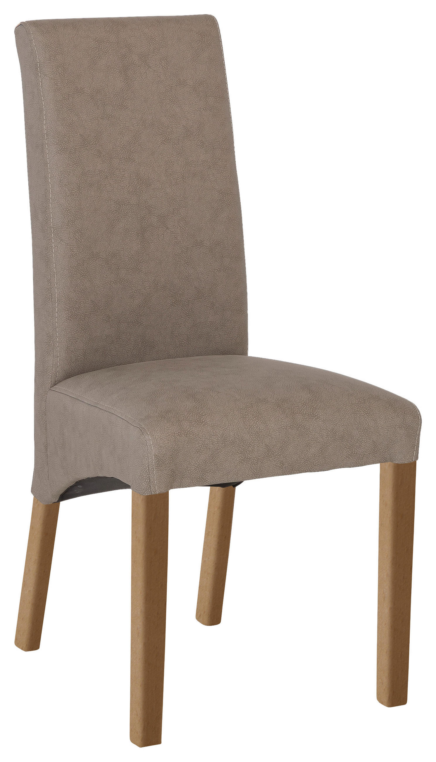 STUHL  in Lederlook Textil  - Graubraun/Buchefarben, KONVENTIONELL, Holz/Textil (47/102/57cm) - Carryhome
