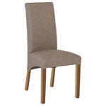 STUHL  in Lederlook Textil  - Graubraun/Buchefarben, KONVENTIONELL, Holz/Textil (47/102/57cm) - Carryhome
