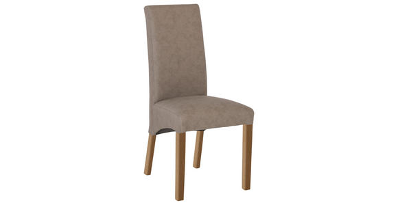 STUHL in Lederlook Textil - Graubraun/Buchefarben, KONVENTIONELL, Holz/Textil (47/102/57cm) - Carryhome