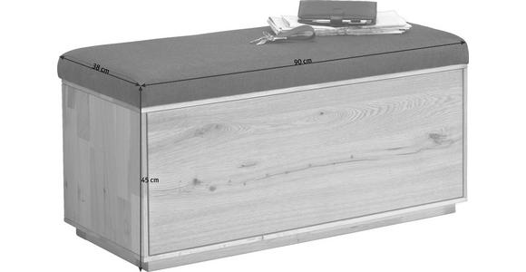 GARDEROBENBANK 90/45/38 cm - Eichefarben/Anthrazit, Natur, Holz/Textil (90/45/38cm) - Valnatura