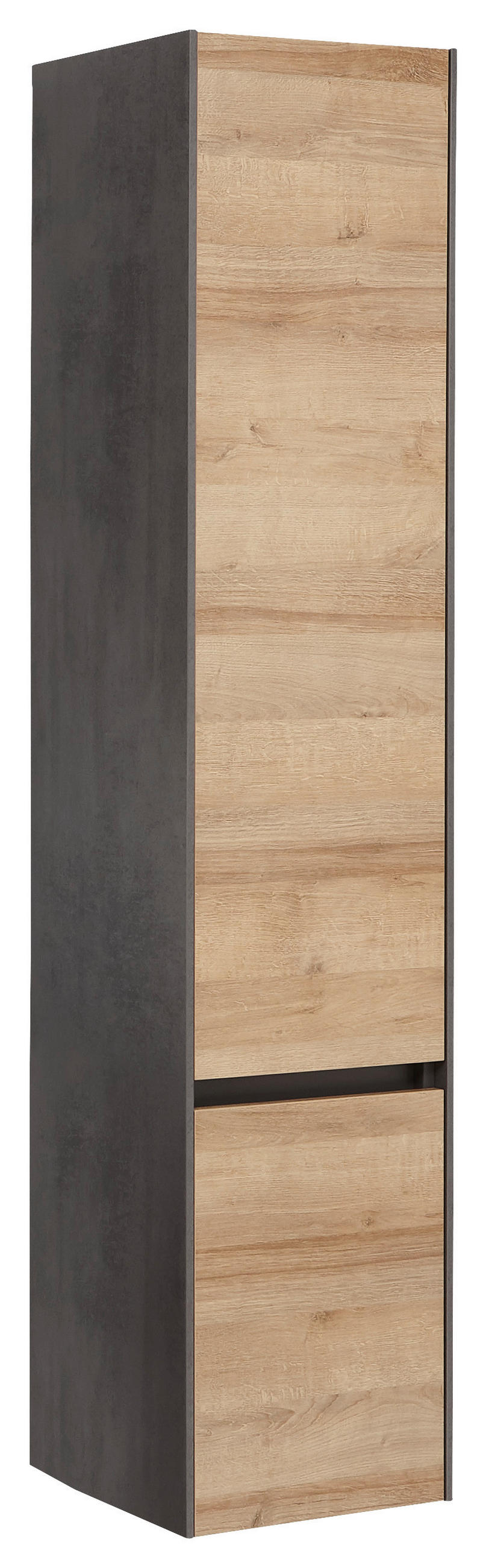HOCHSCHRANK Eichefarben  - Dunkelgrau/Eichefarben, Design, Glas/Holzwerkstoff (37/168/33cm) - Dieter Knoll