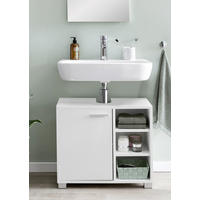 OMARICA ZA POD UMIVALNIK 60/55/32 cm  - bela/barve aluminija, Basics, leseni material (60/55/32cm) - MID.YOU