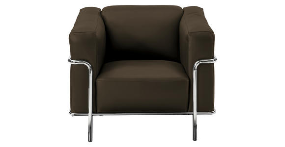 SESSEL in Echtleder Dunkelgrün - Chromfarben/Dunkelgrün, Design, Leder/Metall (91/67/96cm) - Johann Jakob