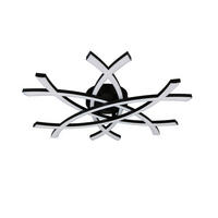 Plafonieră Cu Led    62/59/9 cm  - negru, Basics, plastic (62/59/9cm)