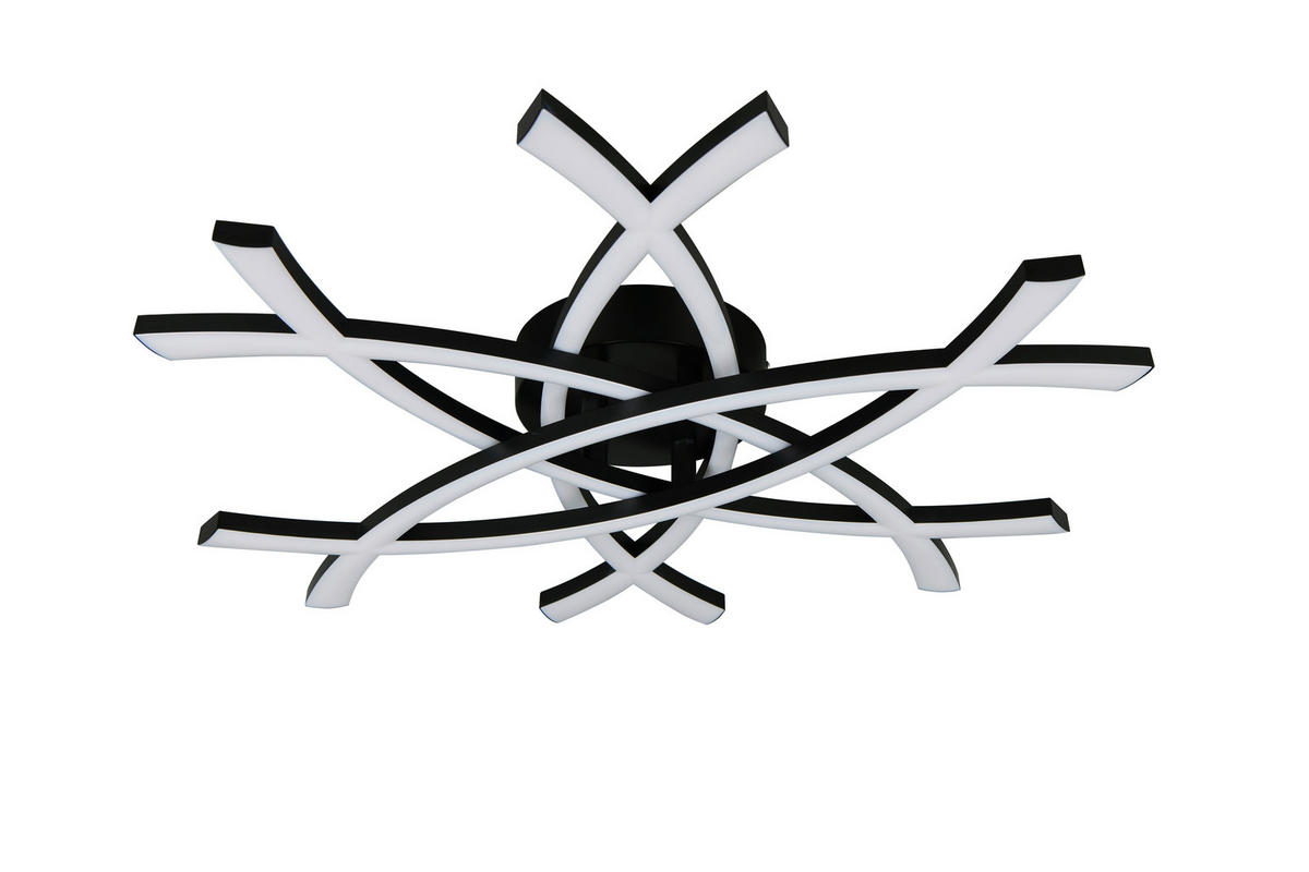 Plafonieră Cu Led    62/59/9 cm  - negru, Basics, plastic (62/59/9cm)