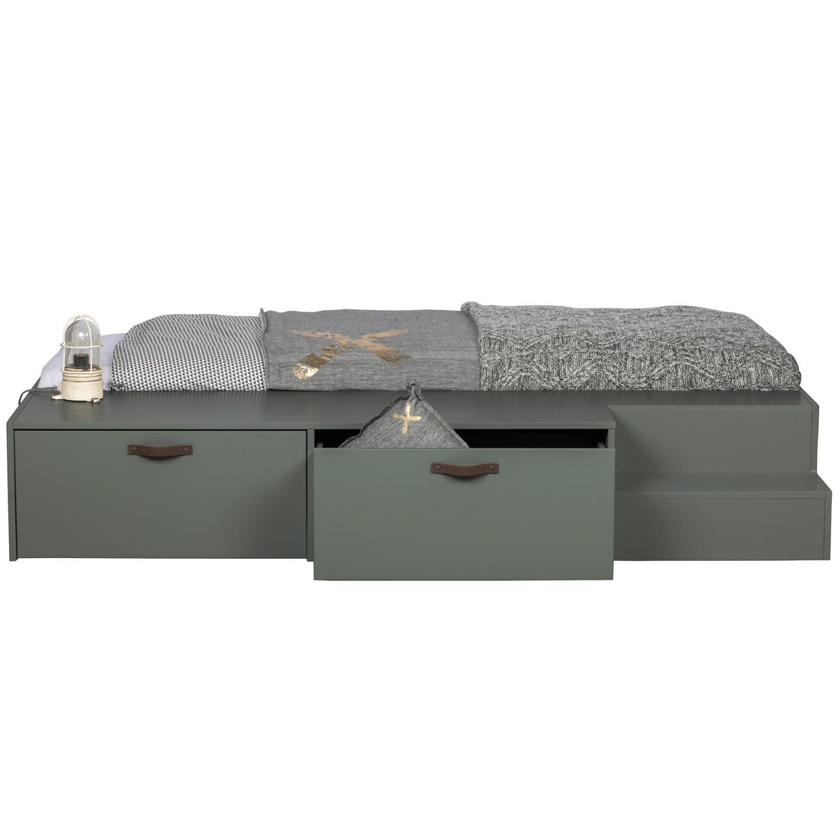 BETT 80/200 cm  in Dunkelgrün  - Dunkelgrün, Design, Holz (80/200cm) - Livetastic