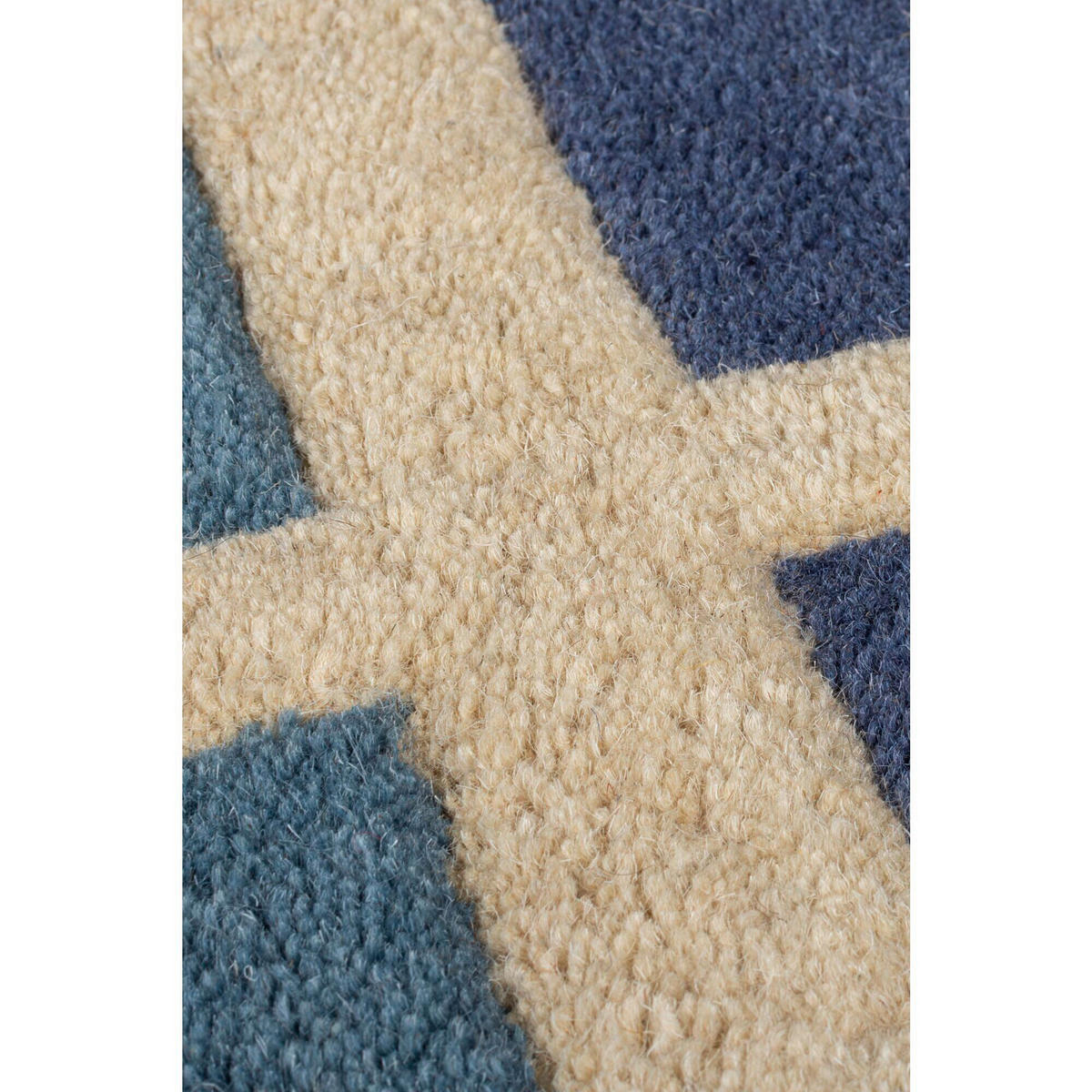 WOLLTEPPICH 160/230 cm RETRO BLOCKS Blau  - Blau, KONVENTIONELL, Textil (160/230cm)