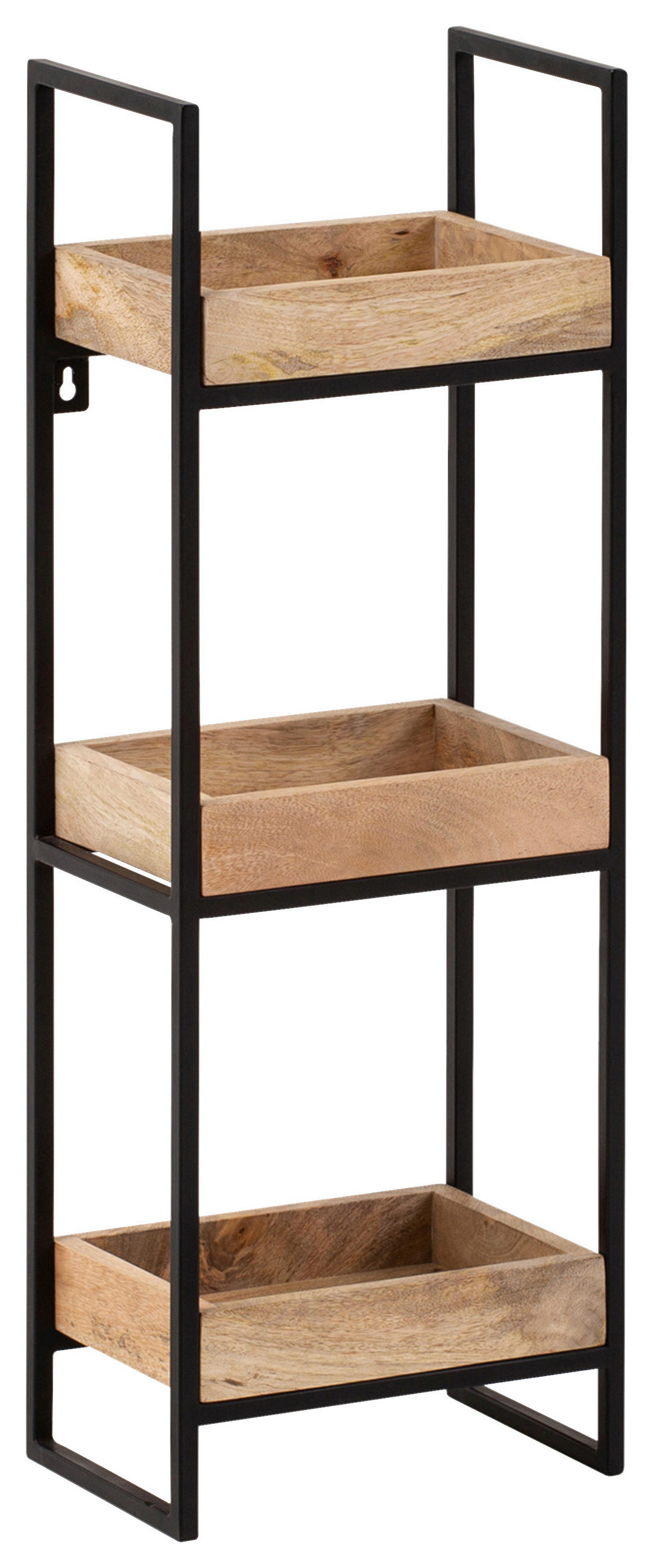 ÉTAGÈRE MURALE 27/77/18 cm  - noir/marron, Lifestyle, métal/bois (27/77/18cm) - MID.YOU