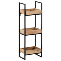 ÉTAGÈRE MURALE 27/77/18 cm  - noir/marron, Lifestyle, métal/bois (27/77/18cm) - MID.YOU