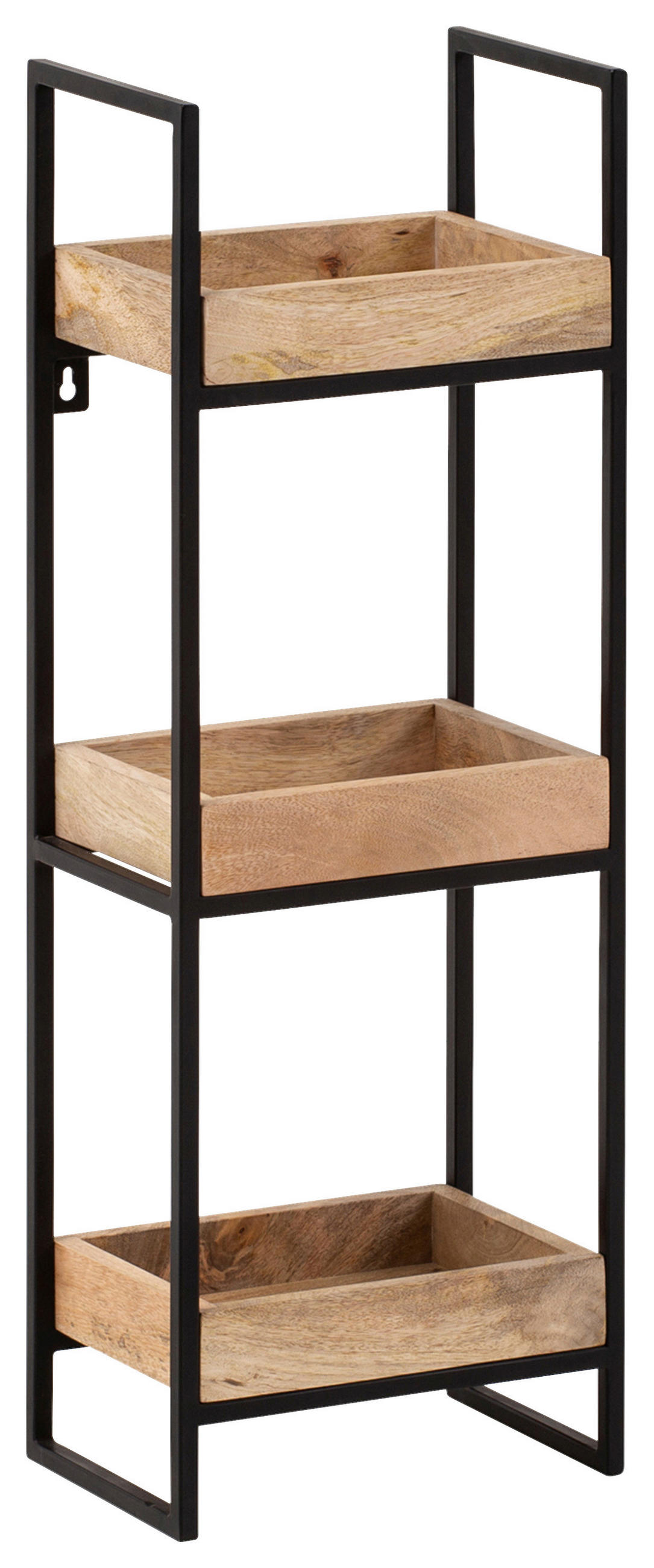 ÉTAGÈRE MURALE 27/77/18 cm  - noir/marron, Lifestyle, métal/bois (27/77/18cm) - MID.YOU