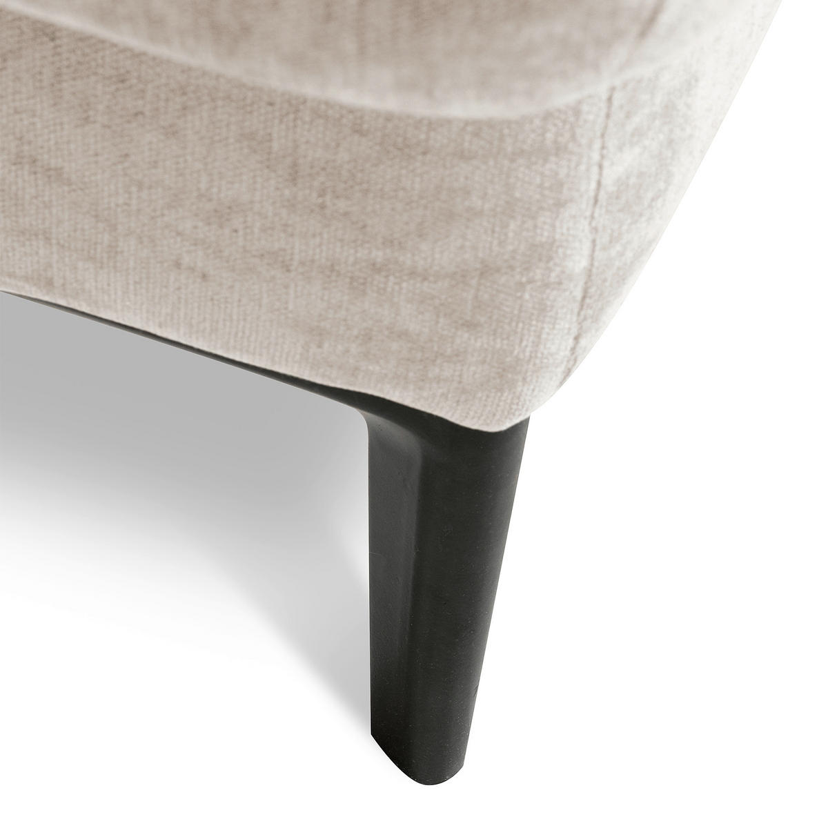 ECKSOFA  Webstoff Sandfarben  - Sandfarben/Schwarz, Design, Textil/Metall (195/268cm) - Livetastic