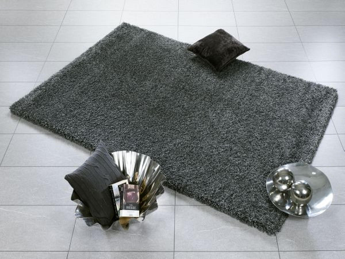 HOCHFLORTEPPICH 80/150 cm Fantasy Shaggy Dunkelgrau  - Dunkelgrau, KONVENTIONELL, Textil (80/150cm) - Novel