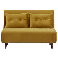 CANAPEA EXTENSIBILĂ textil galben  - galben/culoare lemn mesteacăn, Design, lemn/textil (122/81/88cm) - Livetastic
