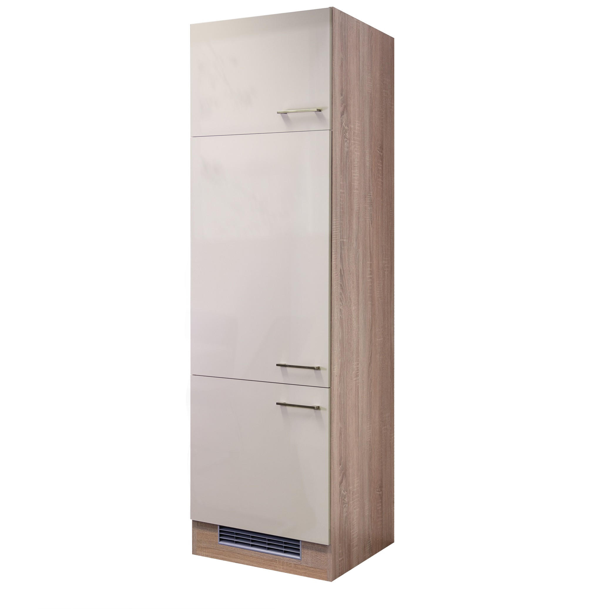 GERÄTEUMBAUSCHRANK 60/200/57 cm  in Kaschmir  - Kaschmir/Edelstahlfarben, MODERN, Holzwerkstoff/Metall (60/200/57cm) - FlexWell