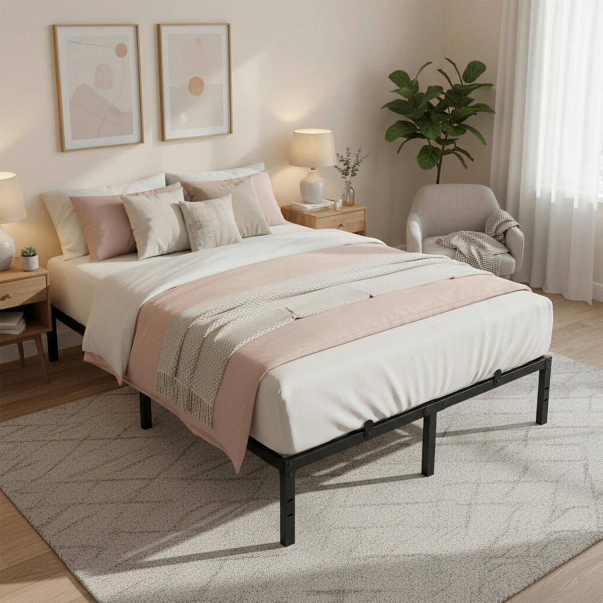 BETT 140/190 cm  in Schwarz  - Schwarz, Basics, Metall (140/190cm) - Boxxx