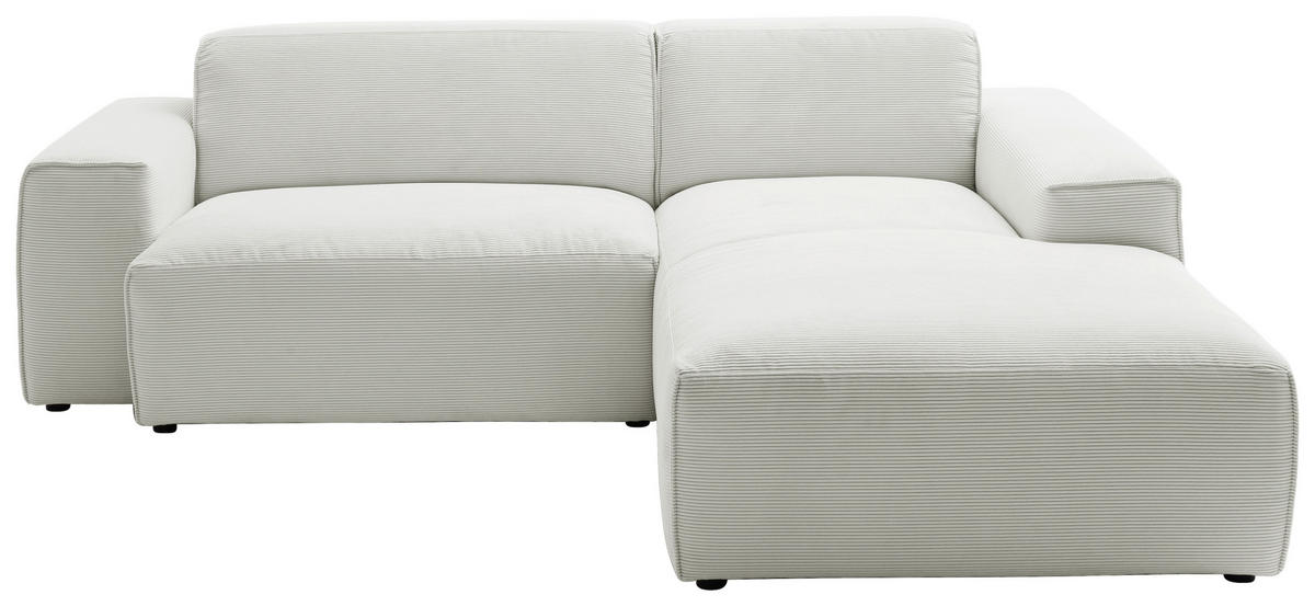 ECKSOFA in Cord Hellgrau  230/189 cm  - Hellgrau/Schwarz, Design, Kunststoff/Textil (230/189cm) - Pure Home Lifestyle