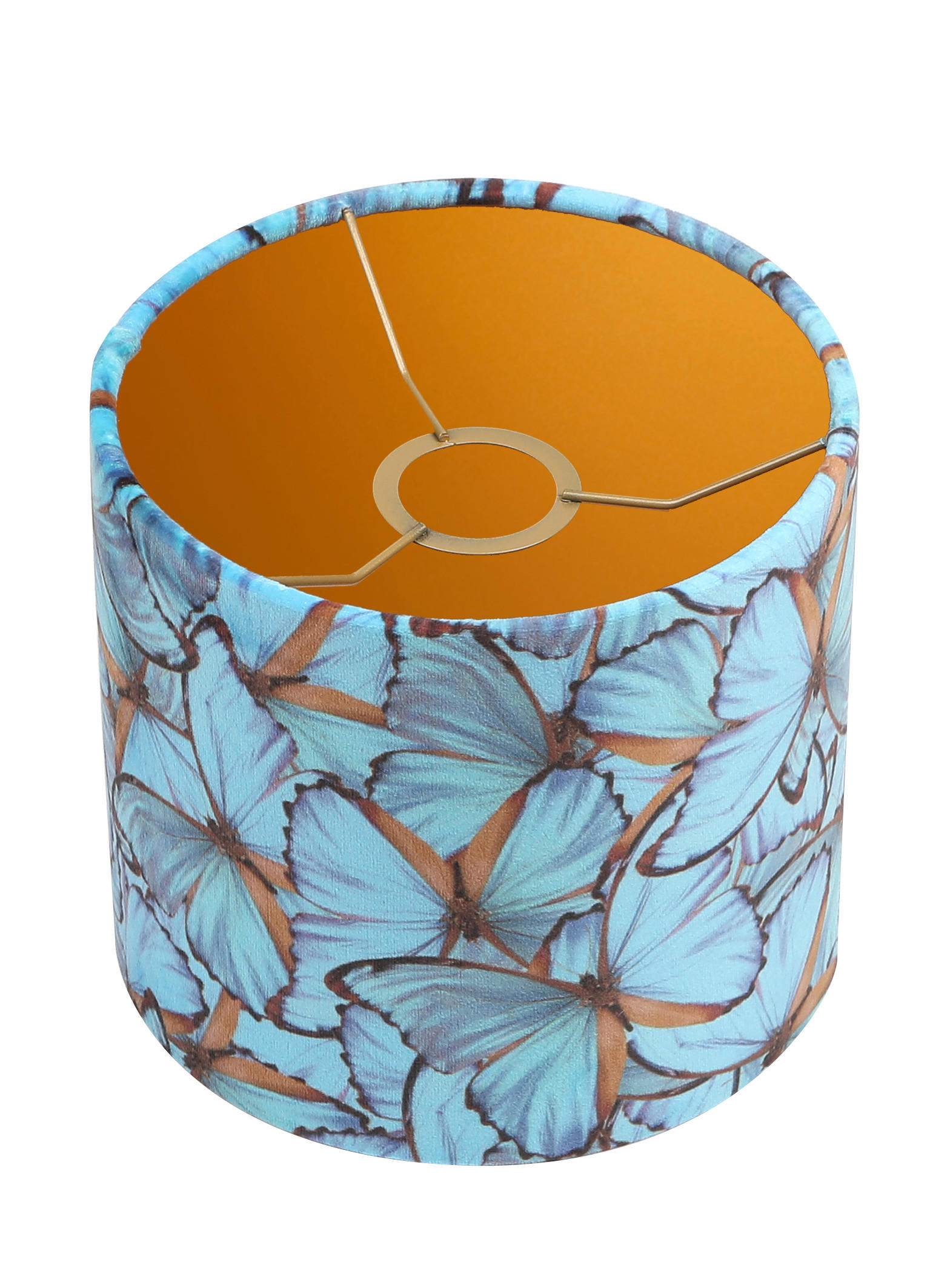 XXXLutz Leuchtenschirm Velour Blau 18 cm
