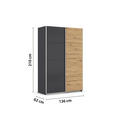 SCHWEBETÜRENSCHRANK  in Grau  - Alufarben/Grau, KONVENTIONELL, Holzwerkstoff/Metall (136/210/62cm) - Xora