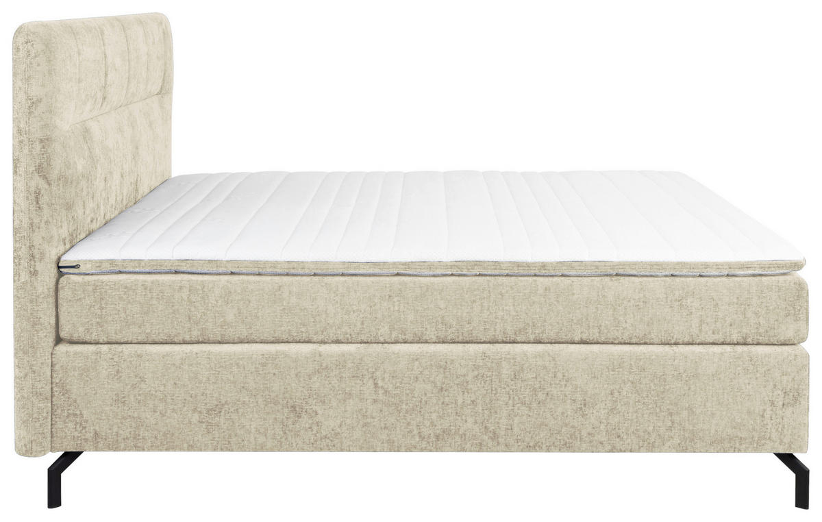 BOXSPRINGBETT 160/200 cm  in Champagner  - Champagner/Schwarz, Design, Textil/Metall (160/200cm) - Esposa