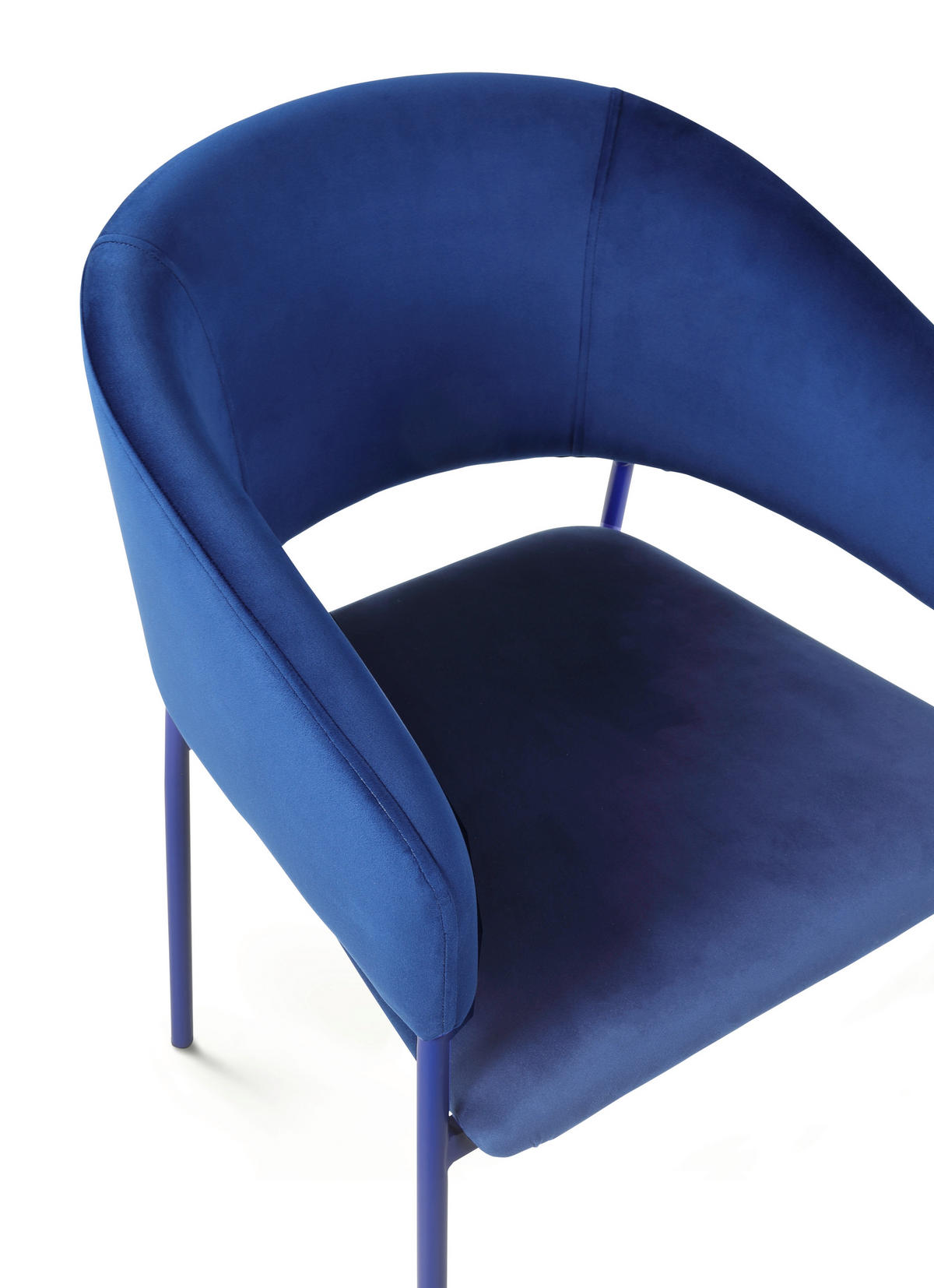 ARMLEHNSTUHL  in Stahl Samt  - Blau/Dunkelblau, Basics, Textil/Metall (58/81,5/58cm) - Tom Tailor