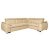 ECKSOFA Beige Echtleder  - Wengefarben/Beige, Design, Leder/Holz (265/193cm) - Livetastic