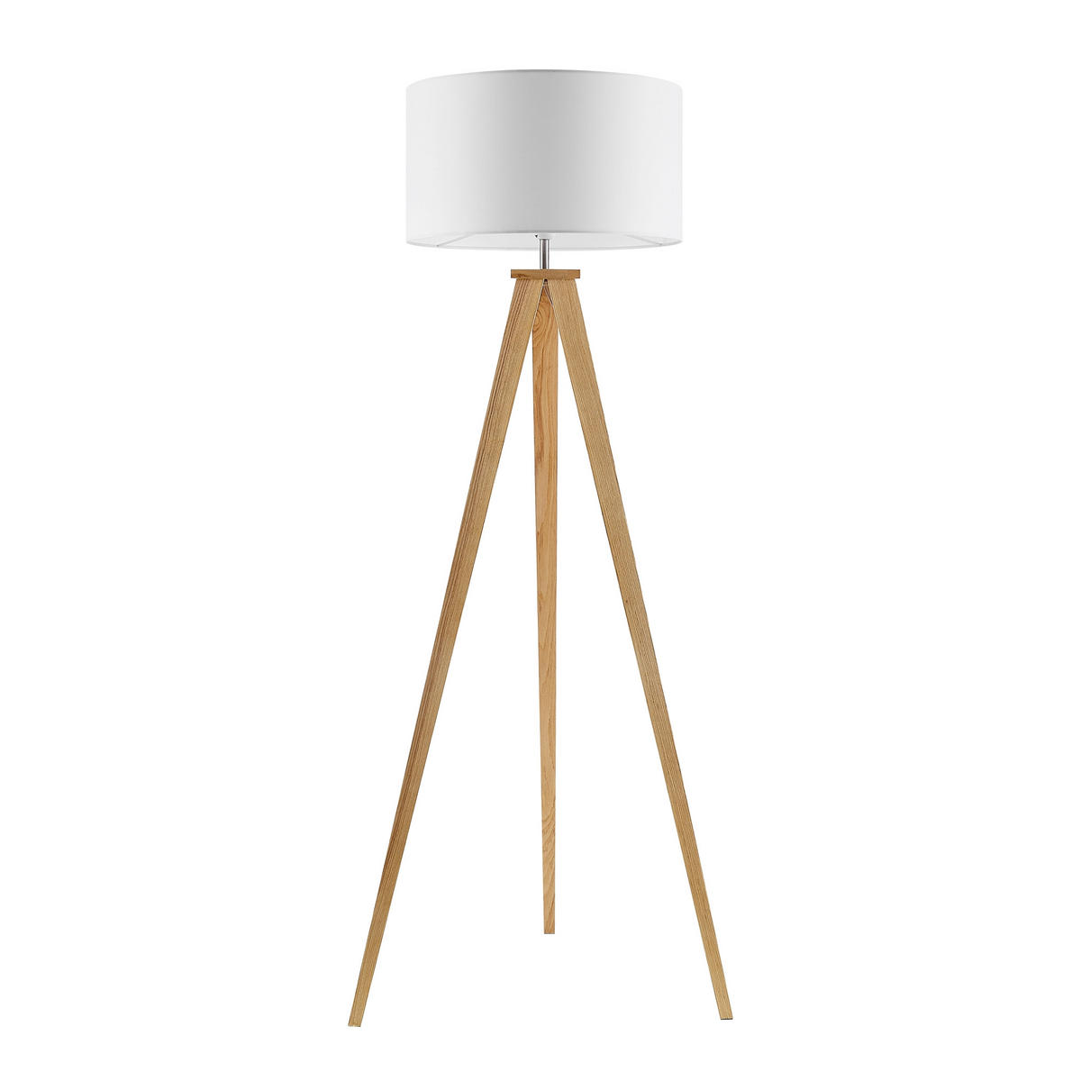 STEHLEUCHTE Colchester 45/148 cm   - Weiß/Naturfarben, KONVENTIONELL, Holz/Textil (45/148cm) - Novel