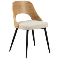 STUHL  in Stahl Flachgewebe Textil  - Beige/Schwarz, MODERN, Holz/Textil (48/79/53cm) - MID.YOU