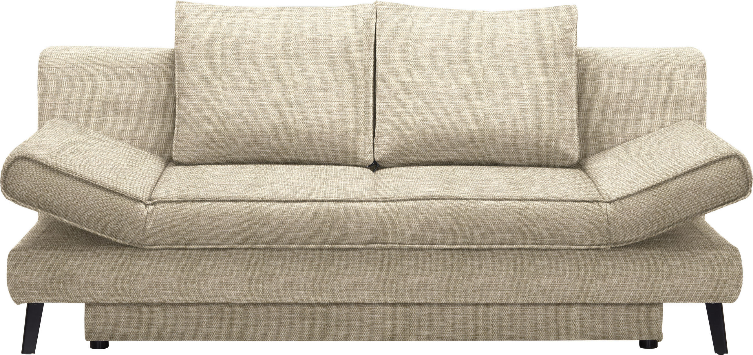 SCHLAFSOFA in Webstoff Beige  - Beige/Schwarz, Design, Textil/Metall (200/85/90cm) - Xora