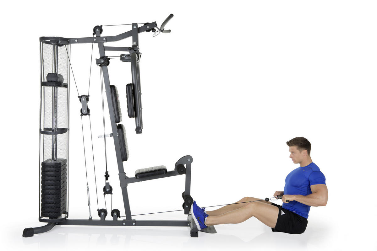 KRAFTGERÄT MULTI-GYMS ULTRA  - Dunkelgrau/Schwarz, MODERN, Kunststoff/Metall (105/200/167cm) - Hammer