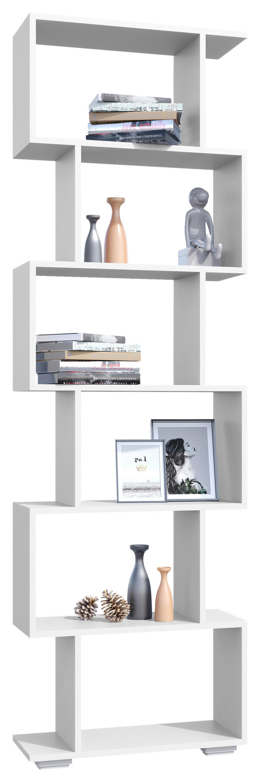 HYLLA i 60/196/24 cm vit  - vit/silver, Design, trämaterial/plast (60/196/24cm) - MID.YOU