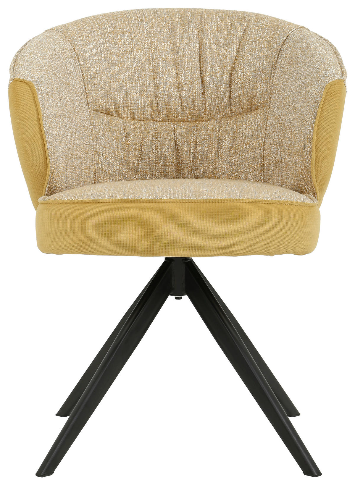 ARMLEHNSTUHL  in Eisen Webstoff, Mikrofaser  - Gelb/Schwarz, Design, Textil/Metall (61/82,5/62,5cm) - Novel